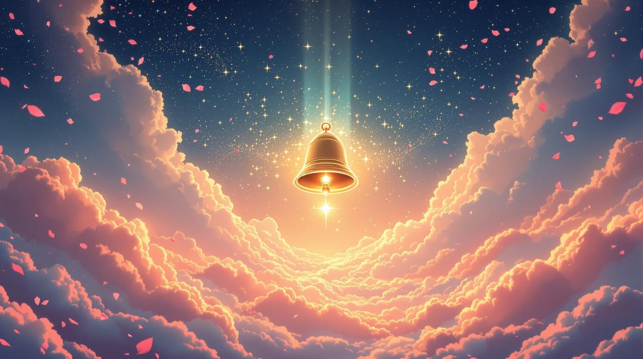 红果漫看 - 好剧第一时间知道 红果漫看品牌形象 - 金色铃铛在星光中闪耀